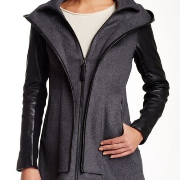 Mackage Edith with Leather Sleeves Coat Black Size XS - Picture 2 of 10